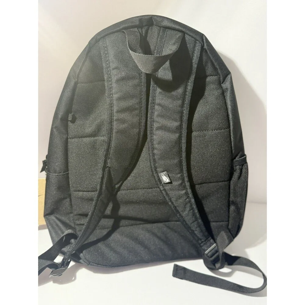 Nike Logo Backpack Black White Zip Closure Adjustable Padded Straps Travel